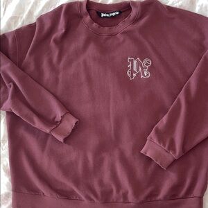 Palm Angels Maroon Crewneck Sweater